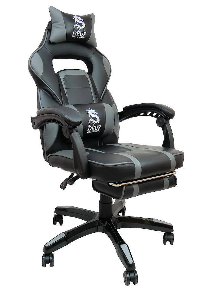 

Кресло геймерское, игровое, спортивное Deus Large Gray черно серое, Серый