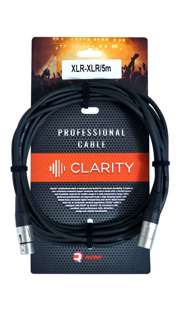 

Микрофонный кабель CLARITY XLR-XLR/5m