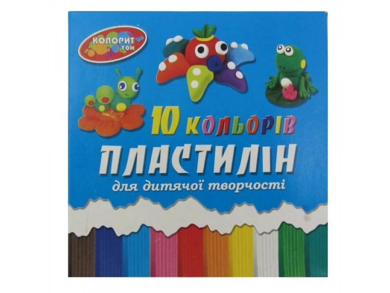

Пластилин 10 цветов 215 гр Колорит