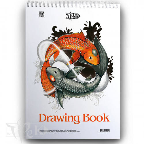 

Скетчбук для эскизов на спирали А5 Рыбы (14,8х21 см) 90 г/м.кв. 50 листов «Трек», Белый