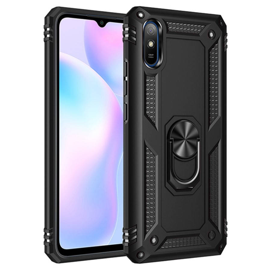 

Противоударный чехол Combo Ring для Xiaomi Redmi 9A (Разные цвета) Черный