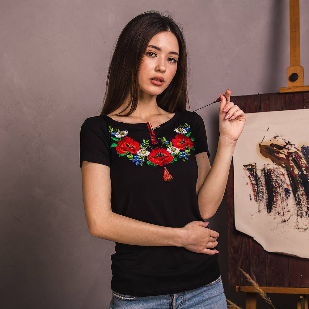 

Вышиванка женская Moderika Утренняя Роса черная S, Черный