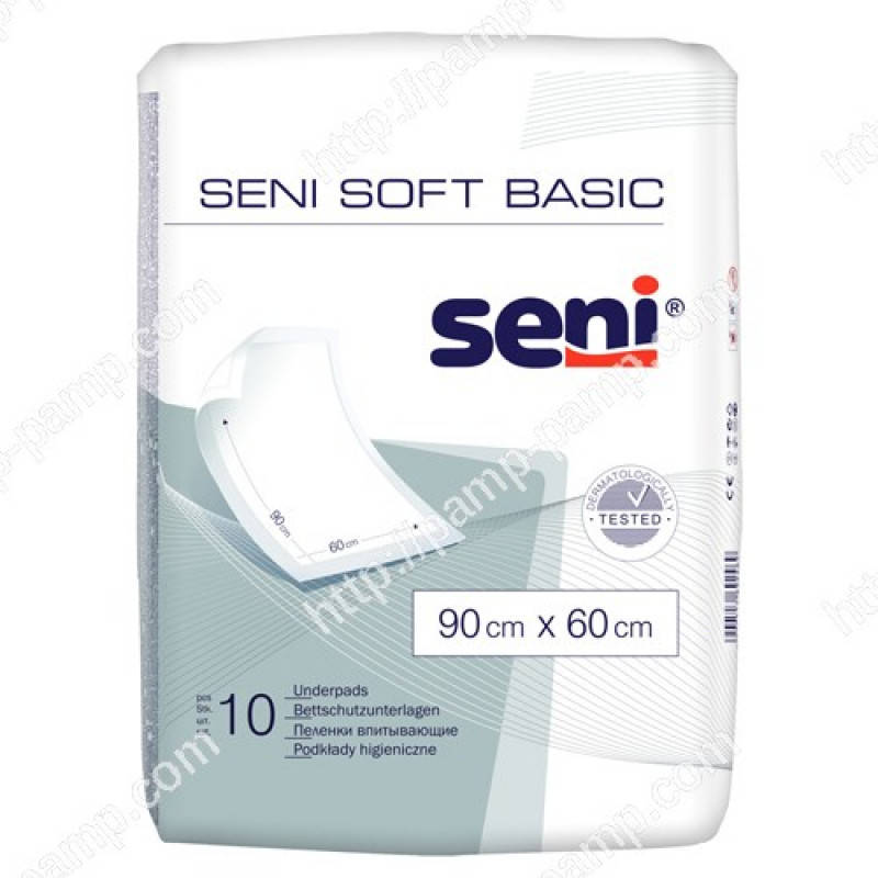 

Пеленки для взрослых одноразовые гигиенические Seni Soft Basic 90х60 см 10 шт