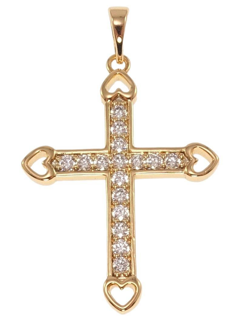 

Кулон Xuping Позолота 18K "Декоративный Крест с цирконием" для цепочки до 5мм