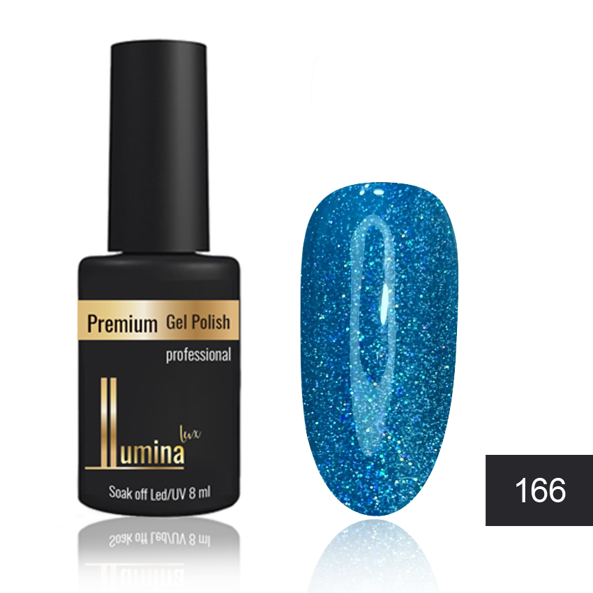 

Lumina Lux №166, сине-голубой с голографическим глиттером