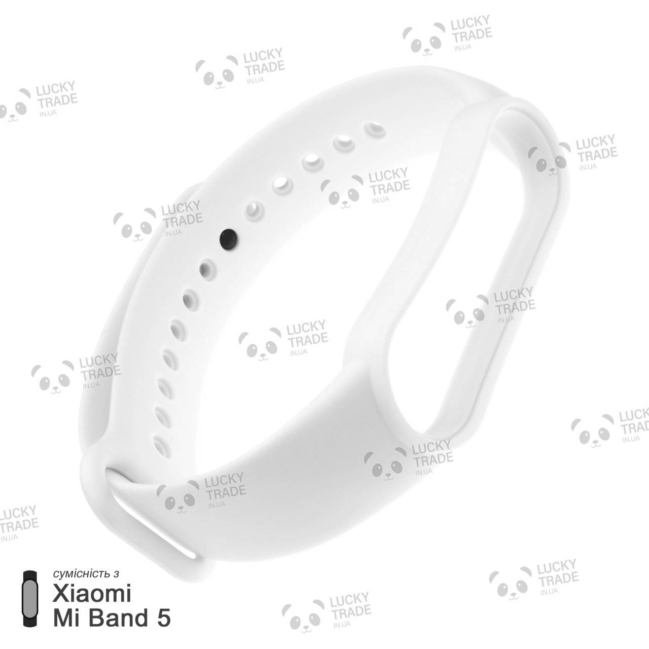 

Ремешок Xiaomi Mi Band 5 силиконовый однотонный браслет Light Белый [2419]