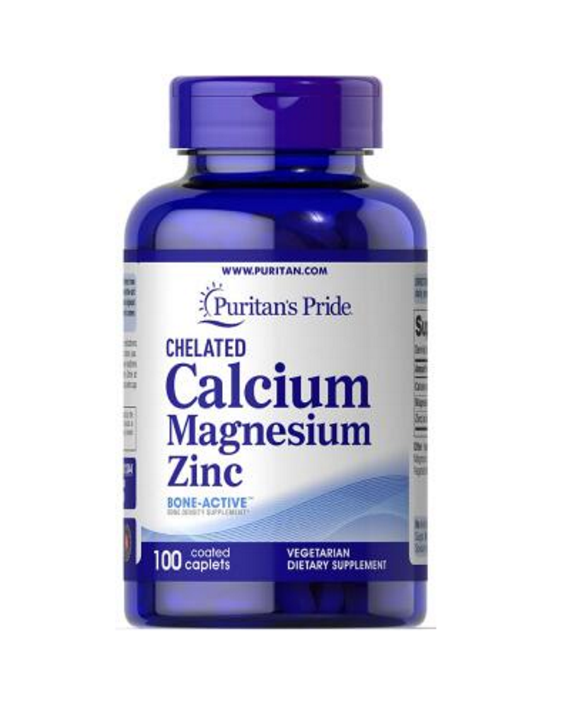 

Кальций, магний, цинк "Calcium Magnesium Zinc" Puritan's Pride, 100 таблеток