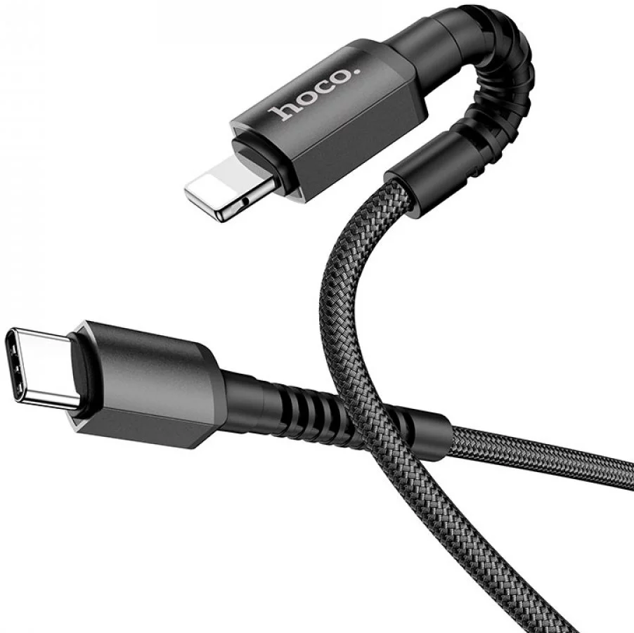 

Кабель Type-C to Lightning с быстрой зарядкой PD HOCO X71 100см |PD, 20W, 3A| Черный