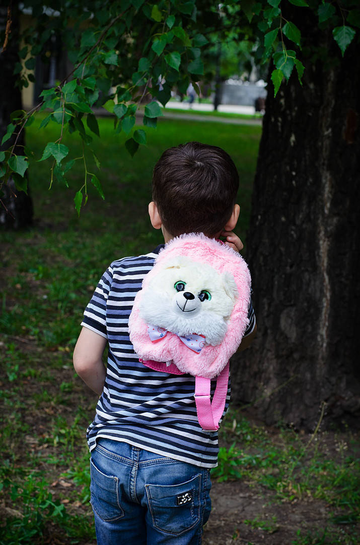 

Рюкзачок Котёнок розовый, молочный Молочный