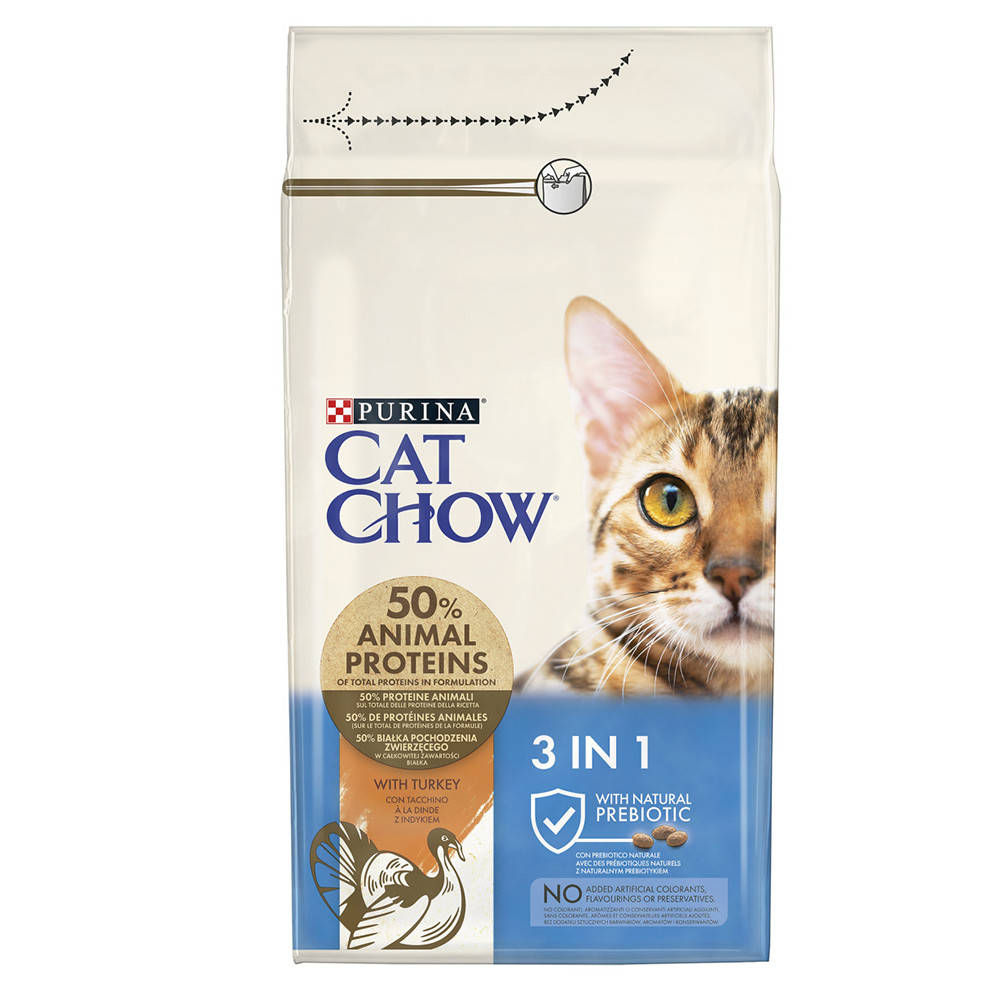 

Сухой корм для котов Purina Cat Chow 3 в 1 с индейкой 1.5 кг
