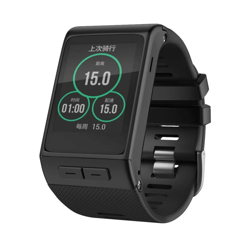 

Cменный силиконовый ремешок для часов Garmin Vivoactive HR. Черный