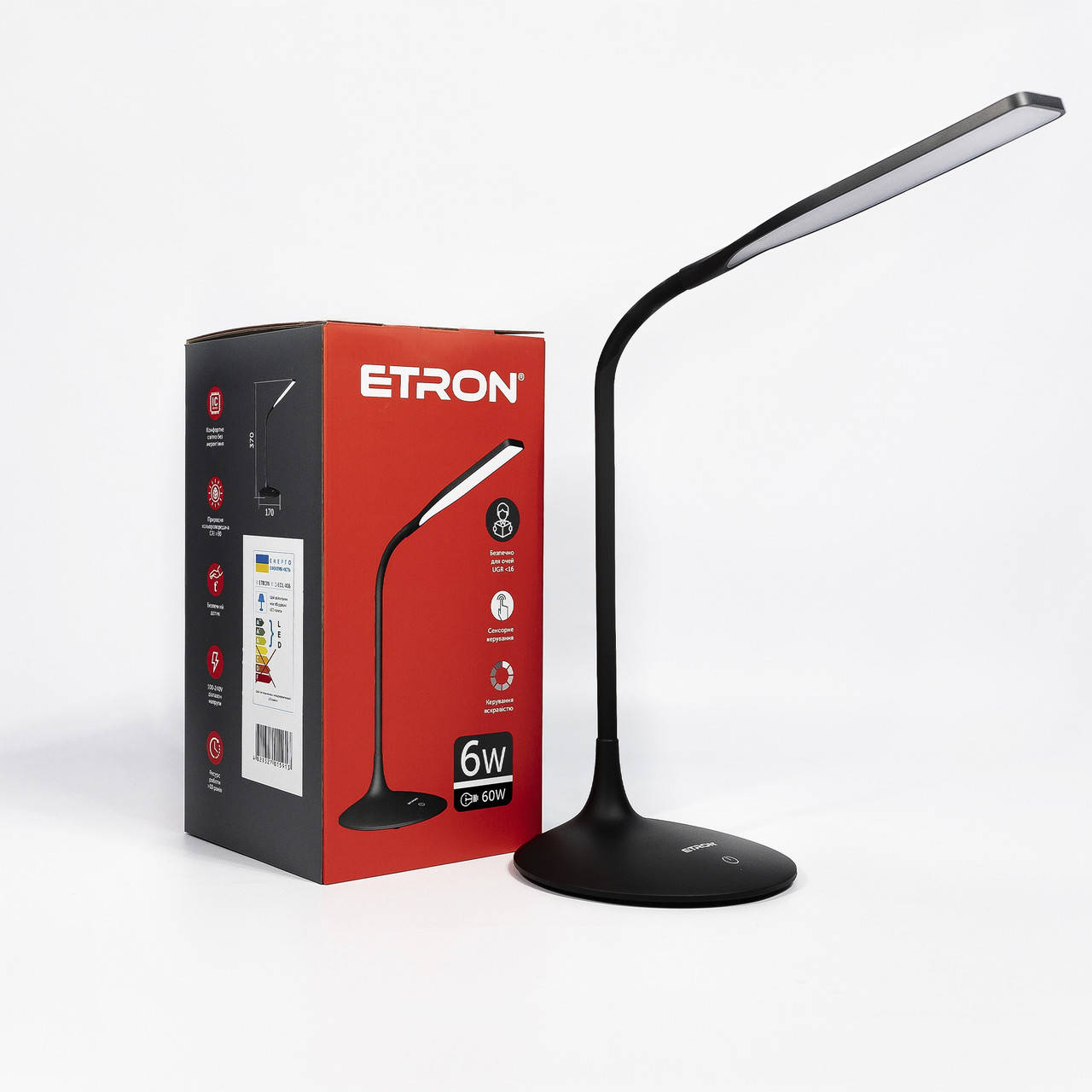 

Настольная Led Лампа ETRON Desk Lamp delta 6W 4200K Black, Черный