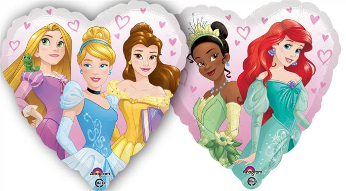

А18" Princess Dream Big Heart Foil Balloon - Pkg. Фольгированный шар Принцессы Диснея, В УП, Разные цвета