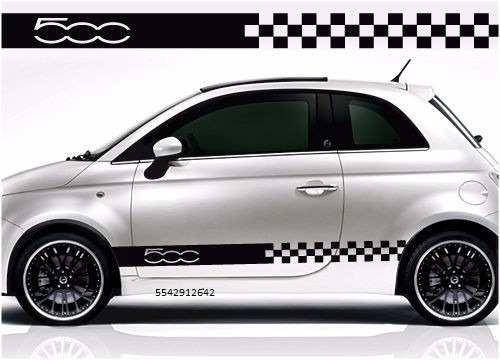 

Наклейки на авто - Тюнинг полосы "FIAT 500" 12х180 см х 2 шт, Белый