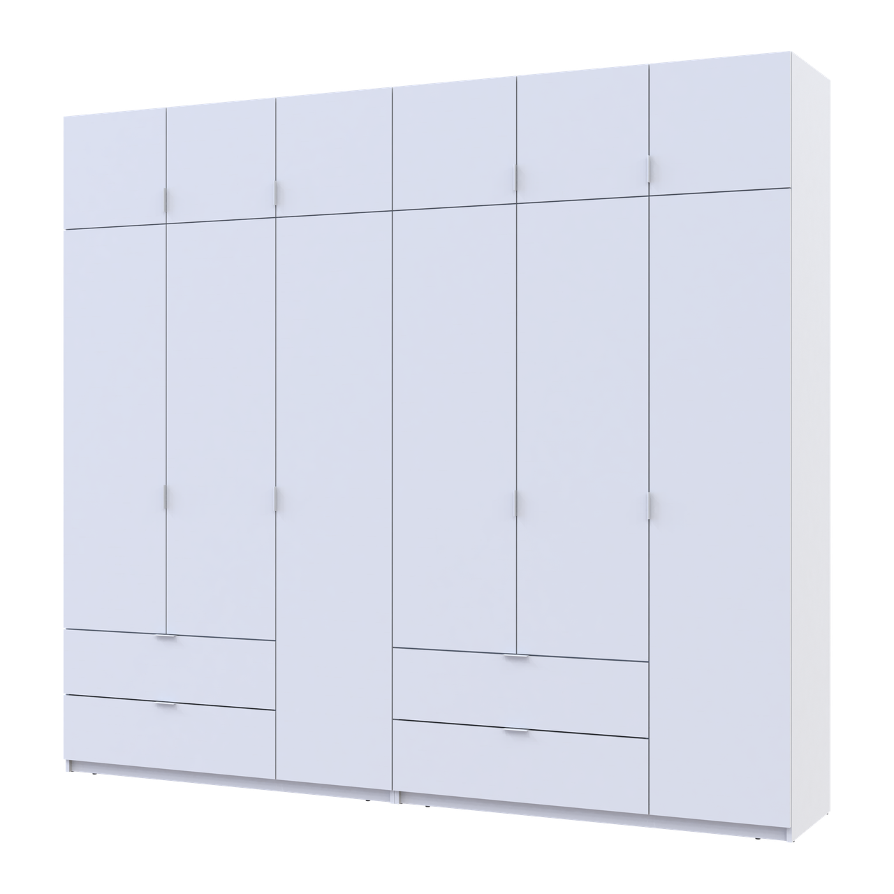 Розпашна Шафа для одягу Doros Лукас Білий 3+3 ДСП 270х50х240 (42005114)
