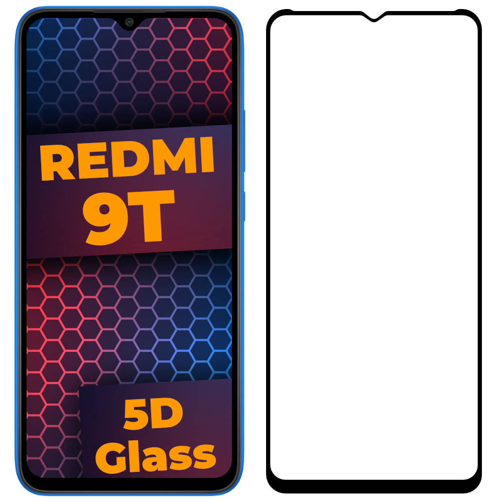 

5D стекло Xiaomi Redmi 9T (Защитное Full Glue) Black, Черный