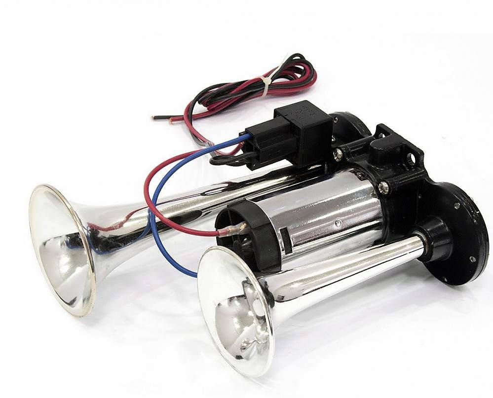 

Cигнал повітряний «дудка» 12V 2-тоновий 22см Elegant SL-1020 металічний