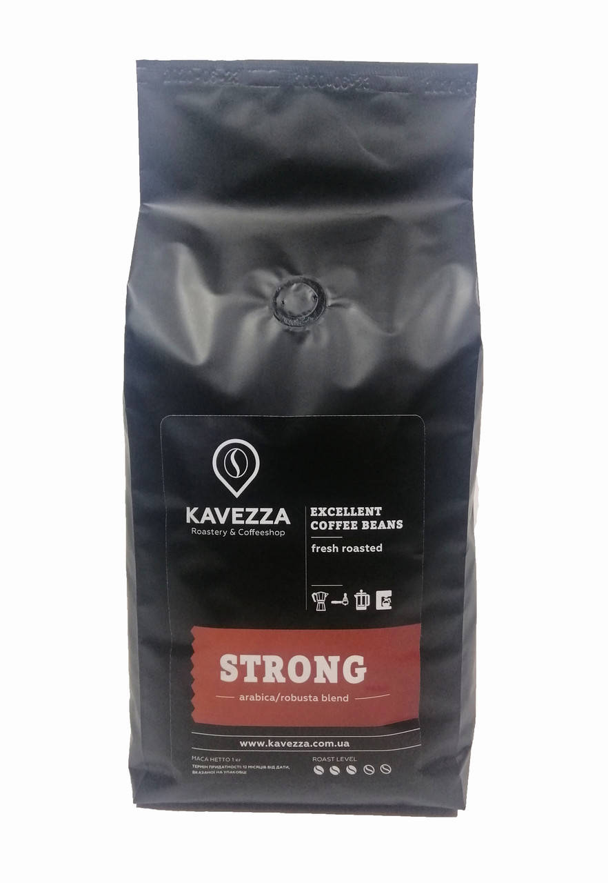 

Кава в зернах STRONG blend, 1 кг (арабіка 20% - робуста 80%)