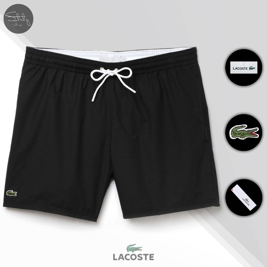 

Пляжные шорты Lacoste, шорты Лакоста, мужские, плавательные, летние, черные, Черный