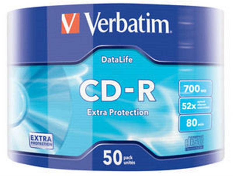 

CD-R Verbatim (43787) 700Mb 52x Wrap-box 50 шт Extra