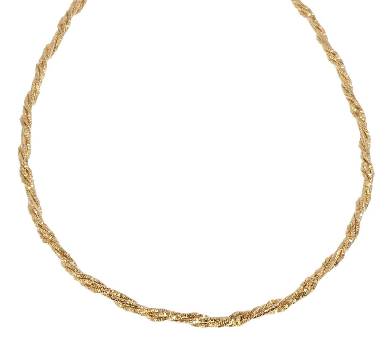 

Ожерелье Xuping Позолота 18K "Жесткий шнур из переплетенных цепочек" длина 42см х 4мм