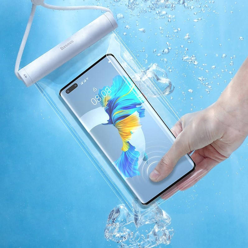 

Водонепроницаемый чехол-сумка для телефона и документов Baseus Cylinder Slide-cover Waterproof Bag (белый)