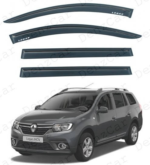 

Ветровики Renault Logan MCV II 2013 (на скотче)\Дефлекторы окон Рено Логан МЦВ 2