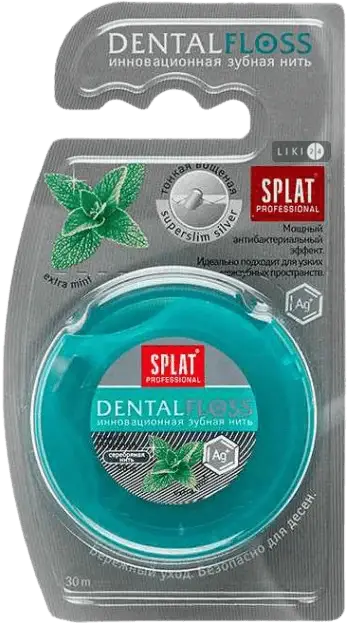 

Зубная нить Splat Professional Dental Floss с волокнами серебра, 30 м