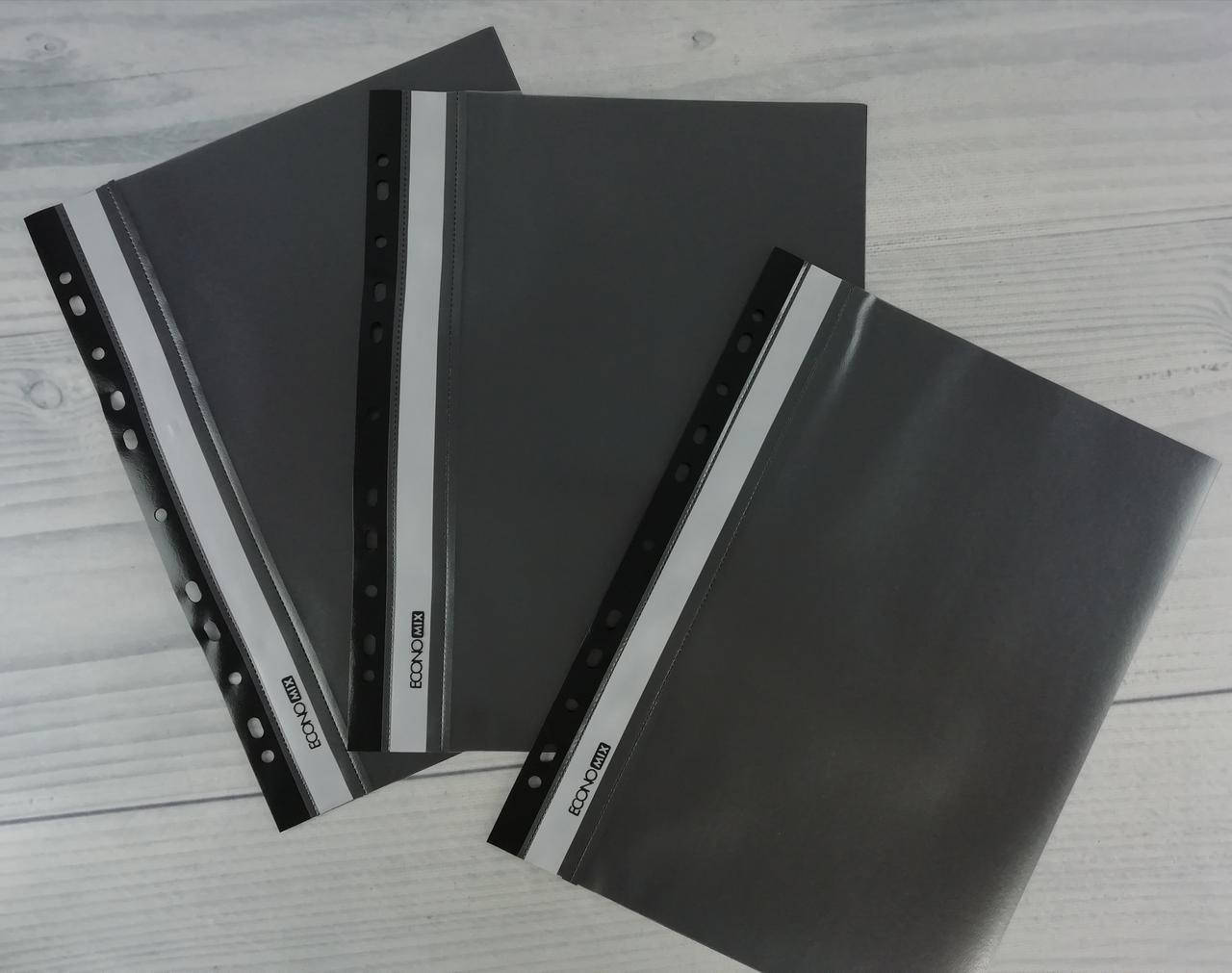 

Папка Скоросшиватель Обычный А4 черный Е31508-01 с перфорацией Economix