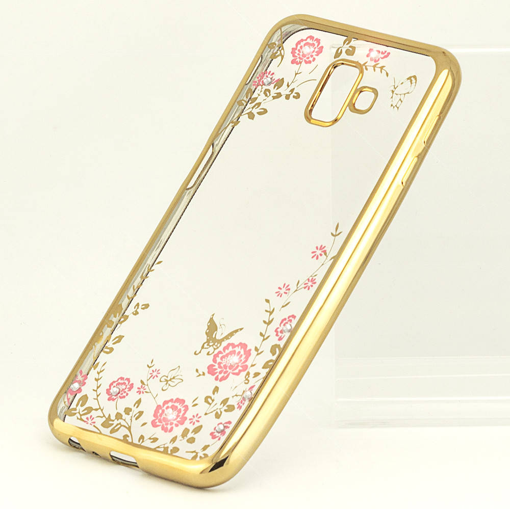 

Чехол Luxury для Samsung J6 Plus 2018 / J610 ультратонкий бампер Gold, Прозрачный