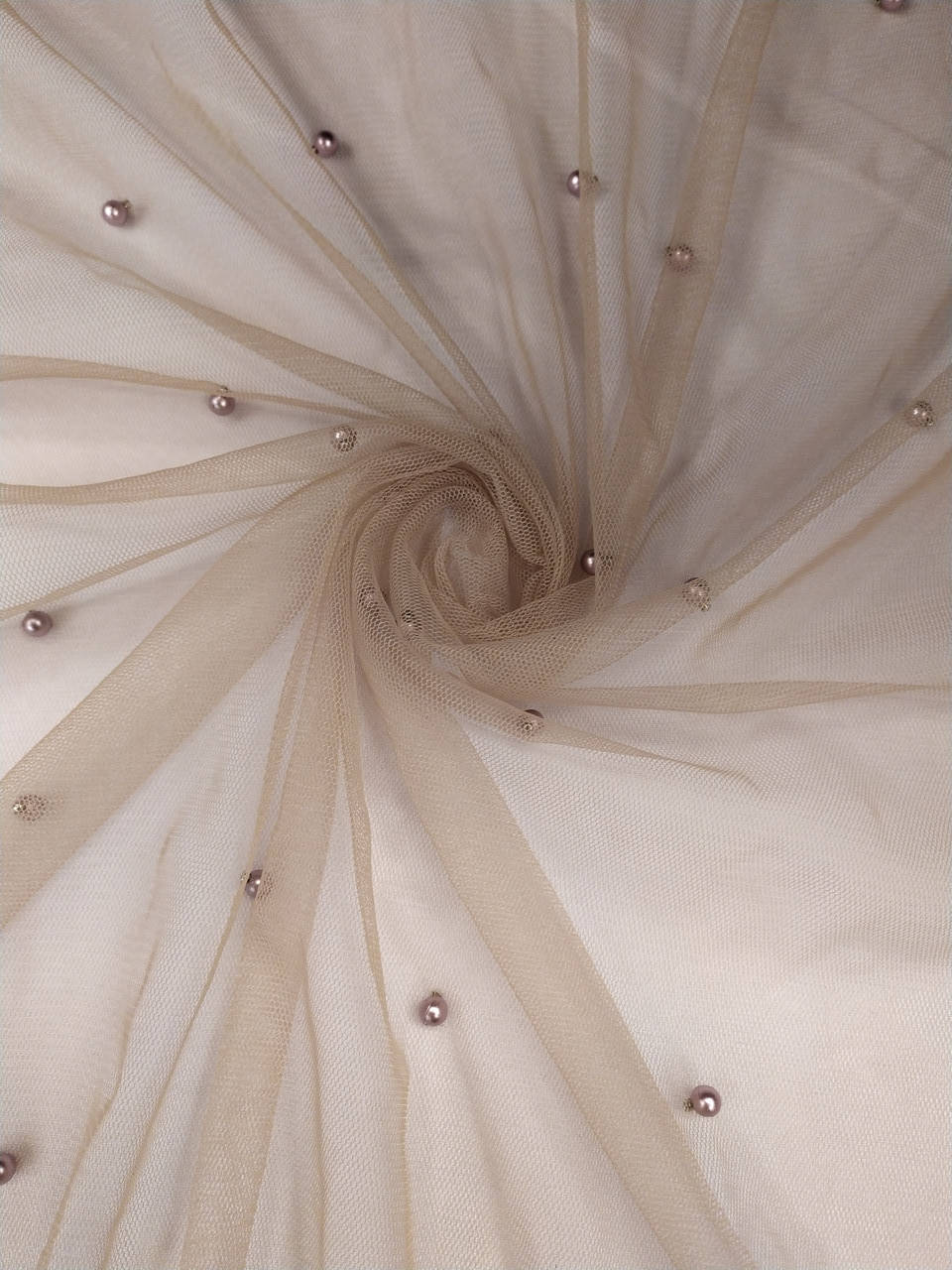 

Сетка с бусинами Бежевый 1