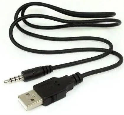 

Кабель AUX Аудио 3.5 мм (папа-папа) USB 2.0 Шнур Переходник MP3, Черный