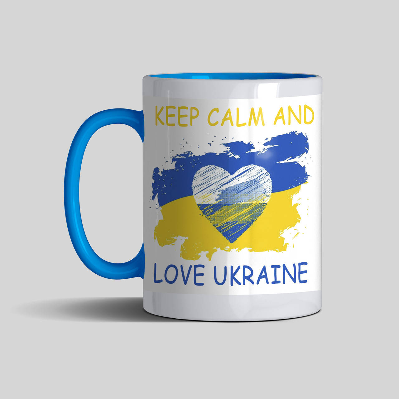 

Патриотическая чашка Keep calm and love Ukraine цветная