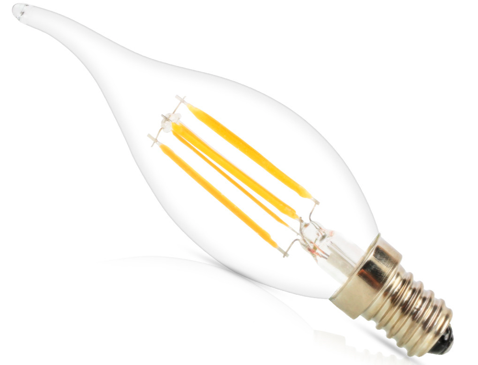 

Светодиодная лампа Filament 4Вт C35T 3000K свеча на ветру