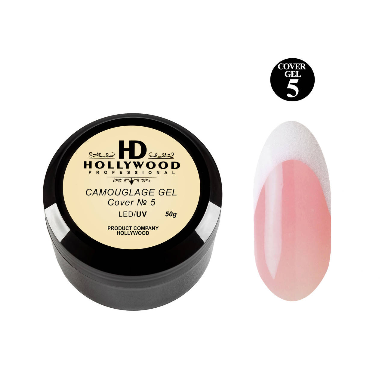 

Гель камуфлирующий двухфазный 5 HD Hollywood 50 мл, Бежевый
