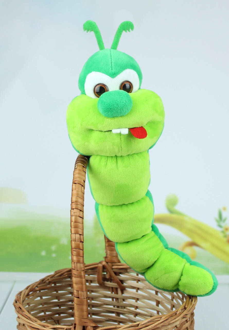 

Мягкая игрушка гусеничка, 20 см., Зелёный