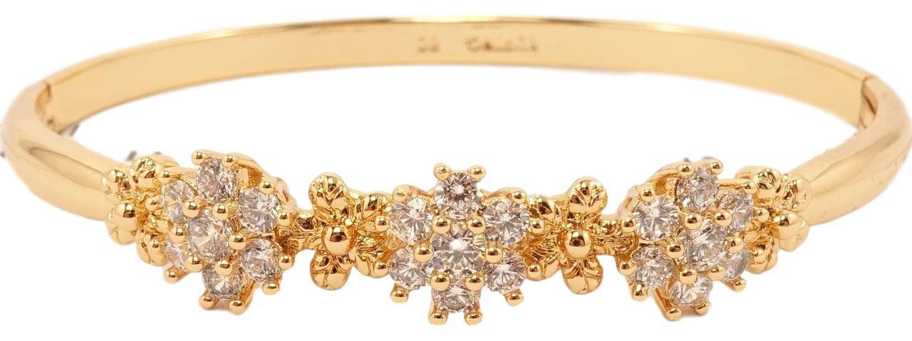 

Браслет Xuping Позолота 18K "Цветочный орнамент с цирконием" ø 6.5см