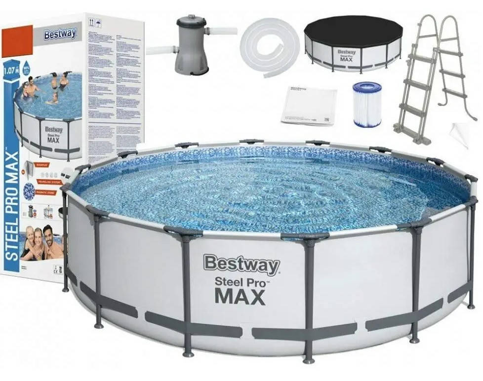 

Бассейн каркасный Bestway 366х122 см + лестница + фильтр картриджный
