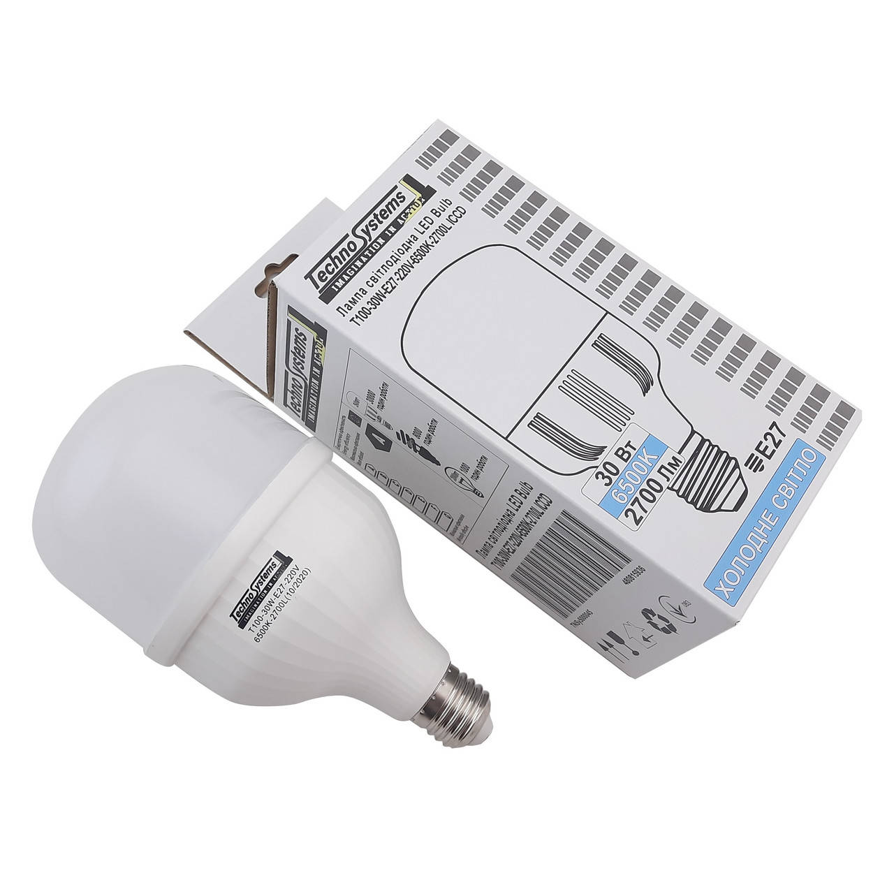 

Лампа светодиодная LED Bulb-T100-30W-E27-220V-6500K-2700L ICCD TNSy