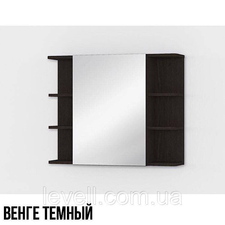 

Полка навесная с зеркалом, шкафчик в ванную, влагостойкий ДСП, зеркало. Венге Темный