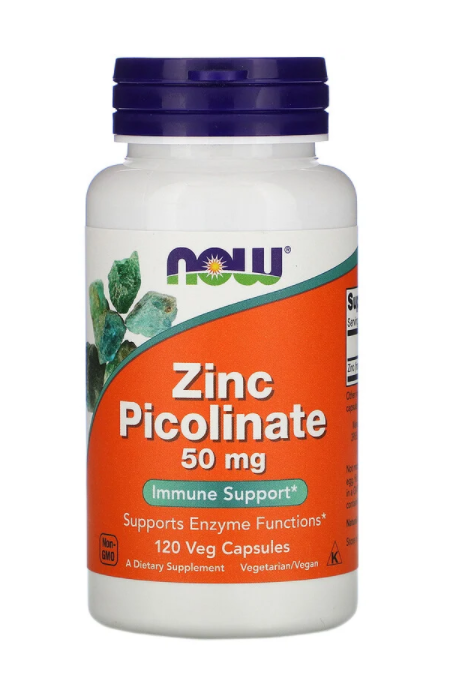 

Пиколинат цинка, Zinc Picolinate, Now Foods, 50 мг 120 капсул (NOW-01552)