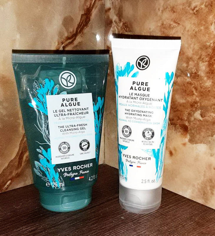 

Ив Роше Набор для женщин yves rocher увлажняющий с Микроводорослями маска-кислород и очищающий гель для лица