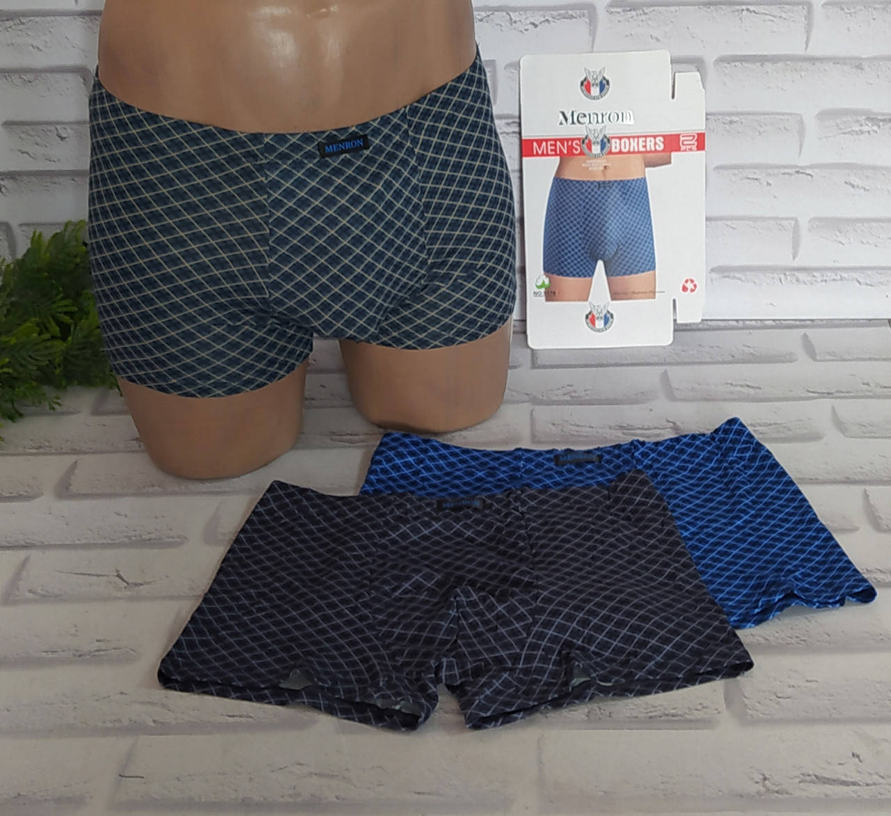 

Трусы мужские боксеры 4XL (54-46)MENRON (9176), Белый