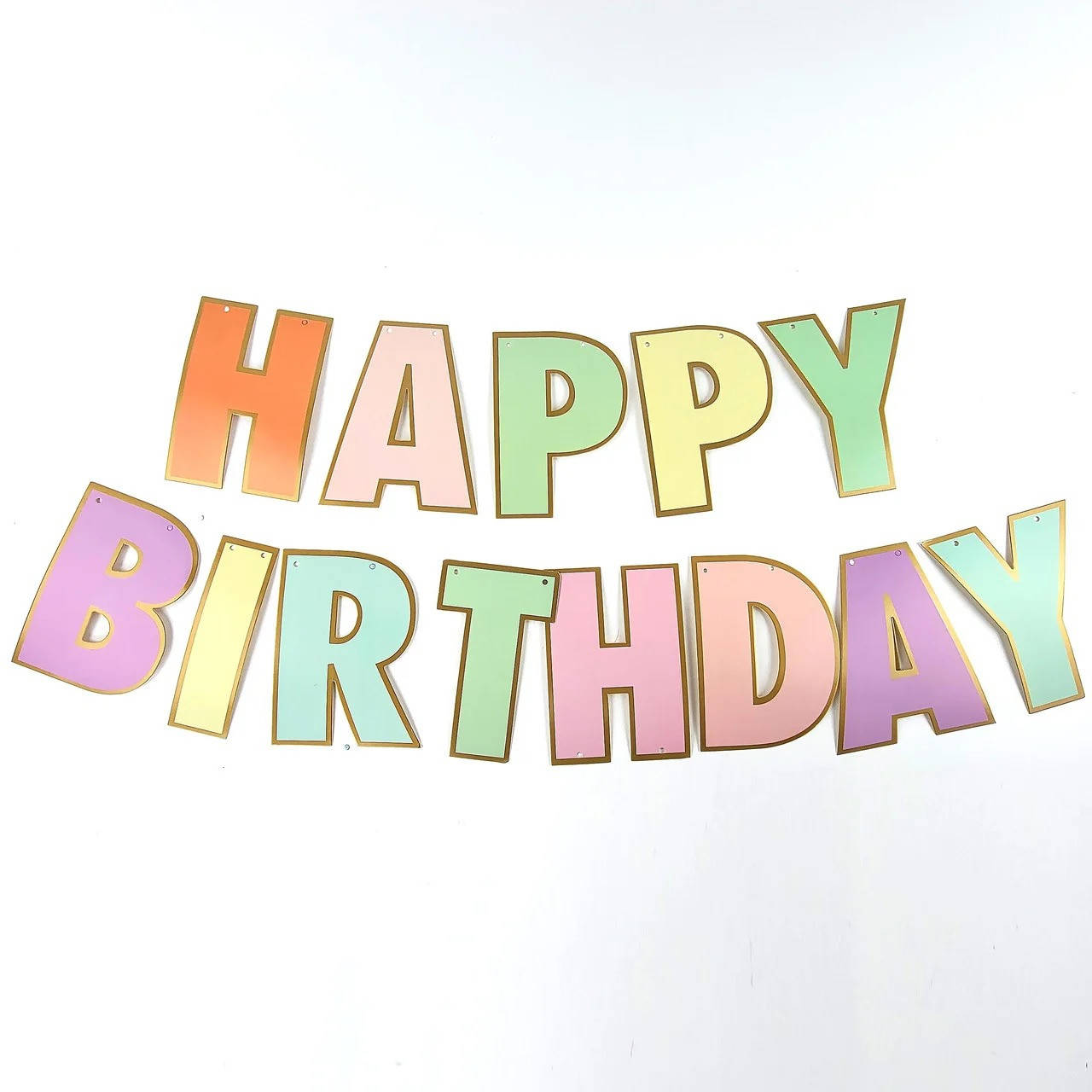 

2,2 м Гирлянда-буквы "Happy Birthday" цветная золото