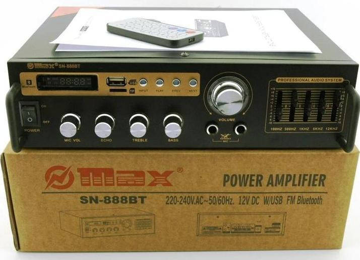 

Підсилювач-ресівер з еквалайзером Max SN - 888bt 30w з Bluetooth караоке, Черный