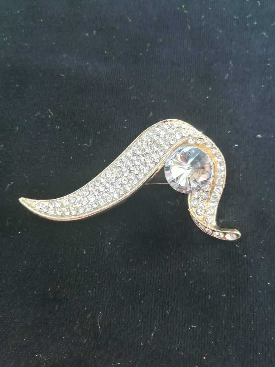 

Брошь булавка "волна" цвет метала "золото" L-6см