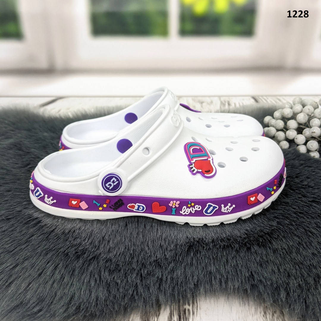 

Кроксы сабо подростковые для девочки белые Dago Style, Белый
