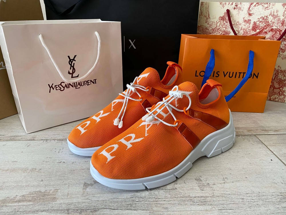 

Кроссовки Prada Knit Fabric Sneakers Orange