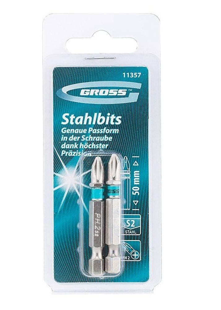 

Набор бит РН2 х 50, сталь S2,2 шт, GROSS 11357