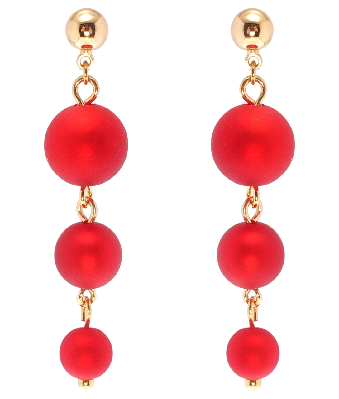 

Серьги Xuping QQMM Позолота 18K гвоздики (пусеты) "Подвески из красных бусин"